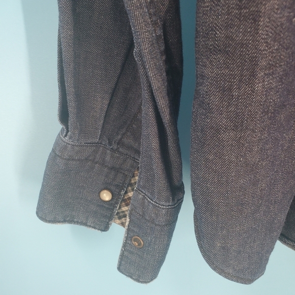 Poggianti 1958 denim pearl snap shirt 42/16.5 neck - Picture 12 of 13